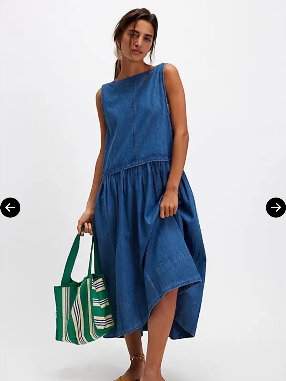 Free People Soraya Denim Midi Dress size M new.